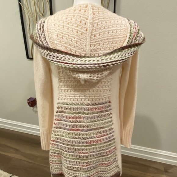 ANTHROPOLOGIE "Angel of the North" Rainbow Hooded Cardigan - Picture 3 of 15